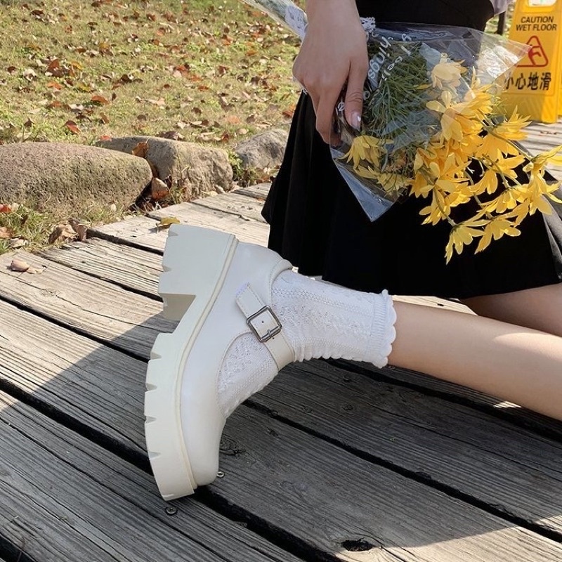 CÓ SẴN - Giày Oxford (from rộng  1 size) Cao Gót Mũi Tròn Thời Trang Thanh Lịch Cho Nữ ảnh thật shop chụp cuối nha