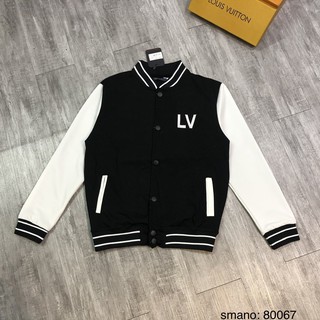 Áo khoác nam LV pha tay,áo bomber nam nữ họa tiết thêu chữ sau làm nổi bật phong cách dáng hàn quốc có đủ sz 40-75kg LV2