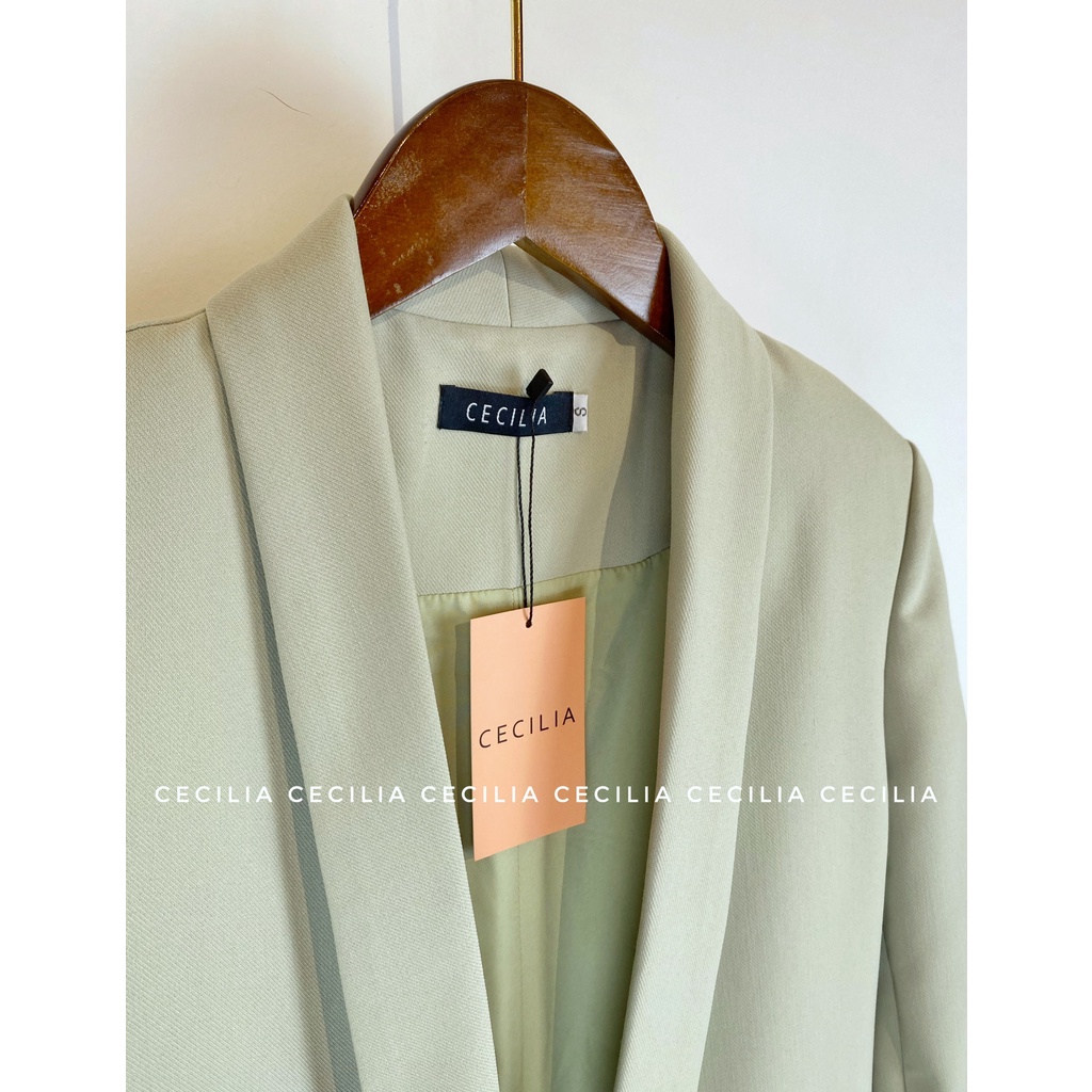 Áo blazer ESTELLE by CECILIA màu xanh bạc hà nhạt mint (ảnh thật chụp bởi CECILIA chuẩn màu  có ảnh feedback) | BigBuy360 - bigbuy360.vn