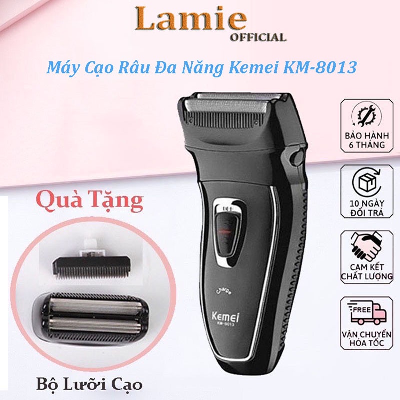 { Tặng Thêm Lưỡi } Máy cạo râu 2 lưỡi kép KEMEI KM 8013 nhỏ gọn tiện lợi