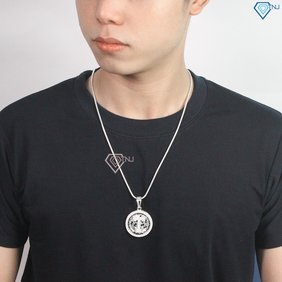 Mặt dây chuyền chữ T cho nam đính đá DCA0031 Trang Sức TNJ