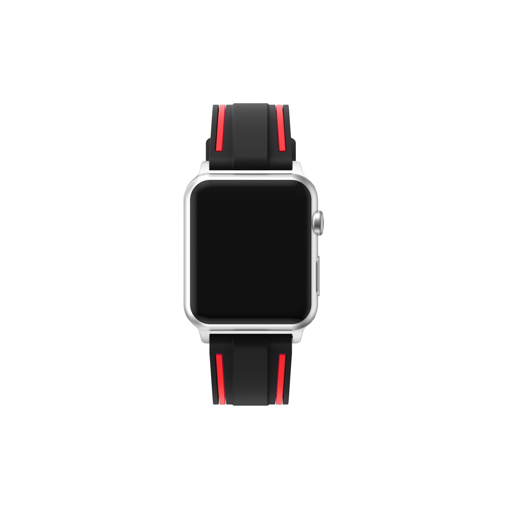 Dây Đeo Silicon Hai Màu Cho Đồng Hồ Thông Minh Apple Watch Band Se 6 5 4 3 2 1 38mm 40mm 42mm 44mm