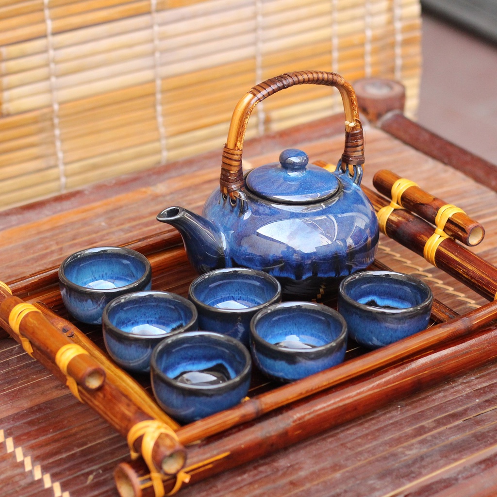 Ấm trà ⚡️ BÁT TRÀNG ⚡️ Ấm chén, tách trà cao cấp Giá Siêu Rẻ Siêu Đẹp TH-07 ☕