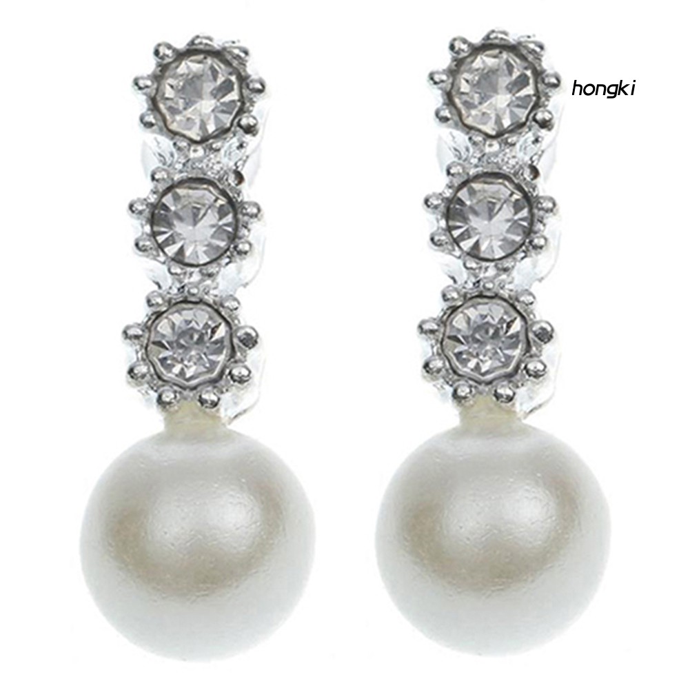 Khuyên tai đính ngọc trai giả màu trắng dành cho nữ