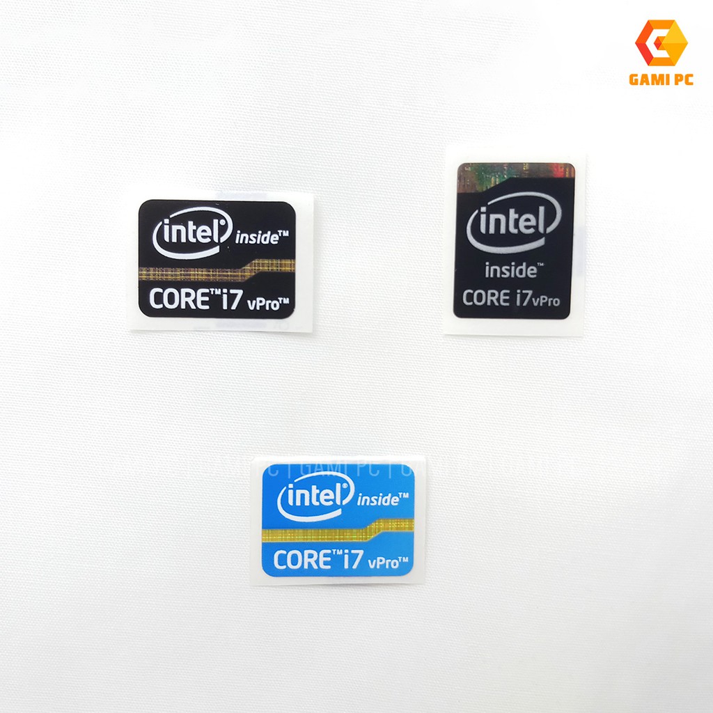 Sticker cpu Intel - miếng dán hình dán Intel Core i3/i5/i7 dọc ngang trang trí Laptop, PC