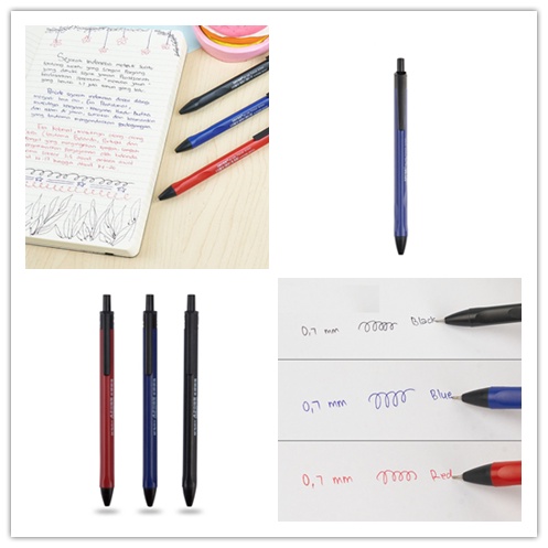 Bút Bi Bấm 0.7MM Qipin Màu Đỏ/Xanh Dương/Đen