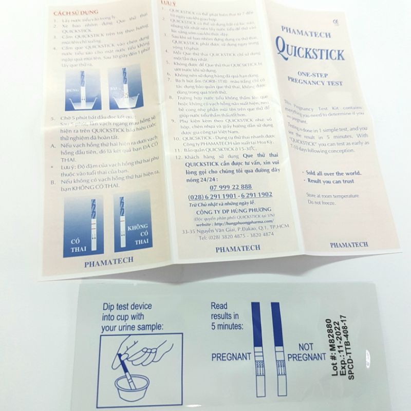 Que thử thai nhanh Quickstick chính xác 99%  - Đông Anh Pharma