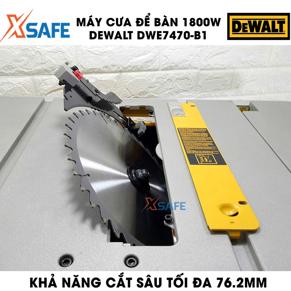 Máy cưa để bàn DEWALT DWE7470-B1 1800W góc cắt điều chỉnh linh hoạt, chỉnh góc nghiêng 90 độ, cắt sâu 76.2mm -chính hãng