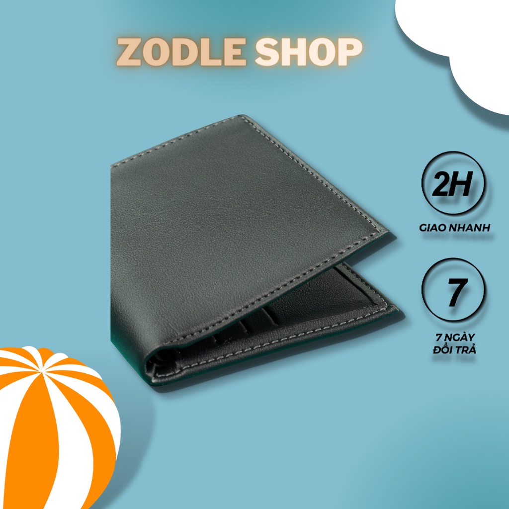 Bóp Ví Da Nam dáng đứng nhiều ngăn cao cấp giá rẻ có khoá kéo siêu bền đẹp thời trang Zodle VD01