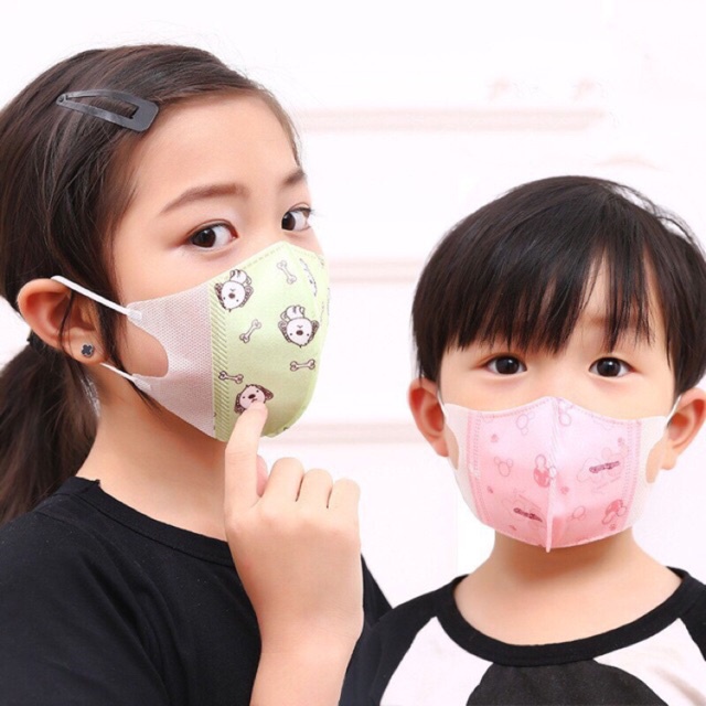 Set 5 khẩu trang 3D kháng khuẩn chống bụi mịn, phòng chống dịch bệnh cho bé từ 0-2 tuổi