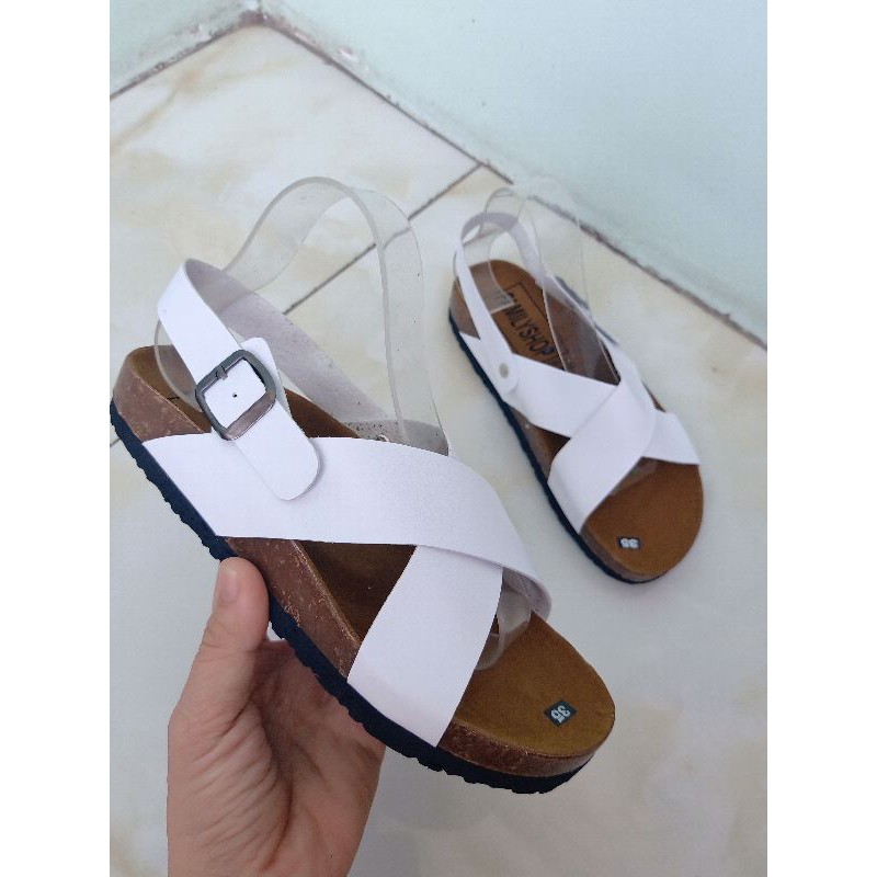 Sandal quai chéo MAILIAA đế da siêu êm