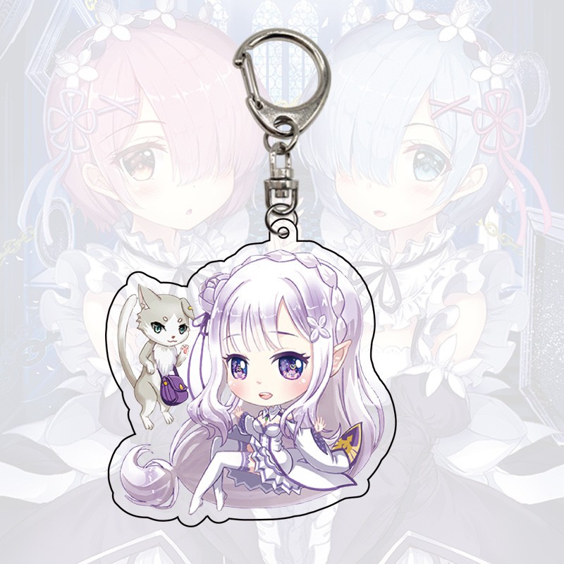 Móc khóa mica anime Emilia - Re Zero
