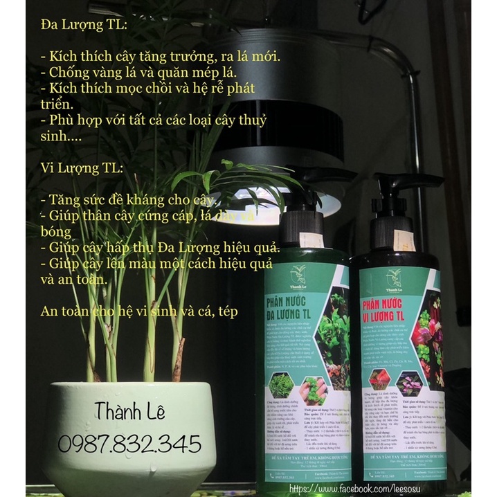 phân nước Đa, Vi lượng TL cung cấp dinh dưỡng cho cây thuỷ sinh ( bộ 2 chai)