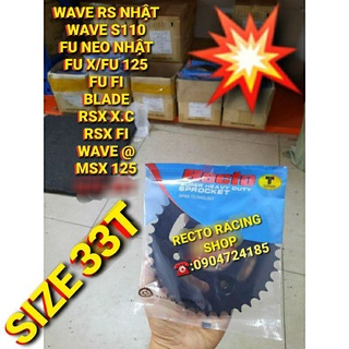 Dĩa 33t wave rs/wave s110/msx 125/future nhật/future 125/future x/future fi/future neo nhật/wave blade/rsx fi/rsx x.cơ