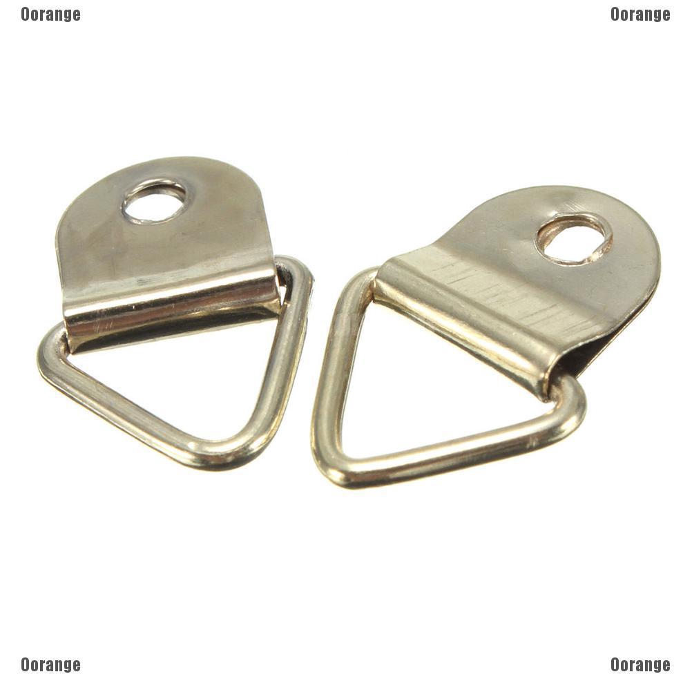 Bộ 100 Móc Treo Khung Ảnh Chữ D Bằng Kim Loại Kích Thước 20x10mm Kèm 100 Móc