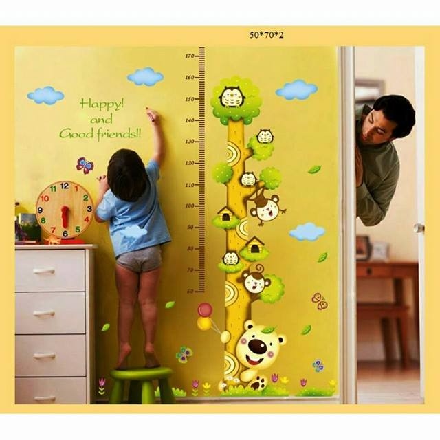 Decal dán tường đo chiều cao 2 cột