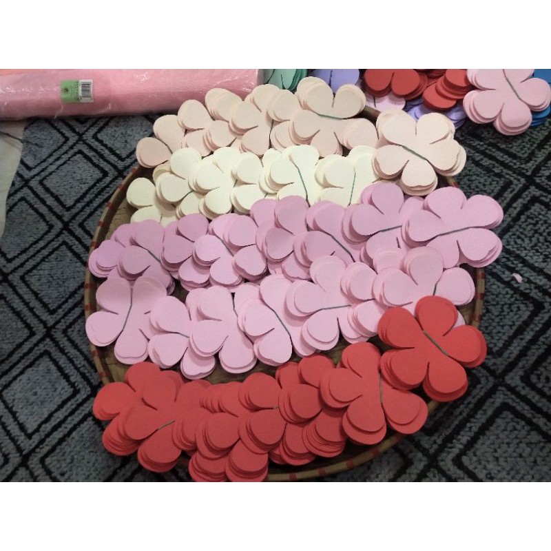 Set HOA HỒNG giấy mỹ thuật tự làm 1 BÔNG