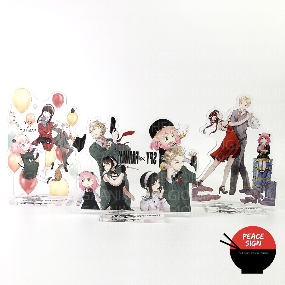 Standee in hình SPY X FAMILY GIA ĐÌNH ĐIỆP VIÊN anime chibi Acrylic mica mô hình trang trí trưng bày