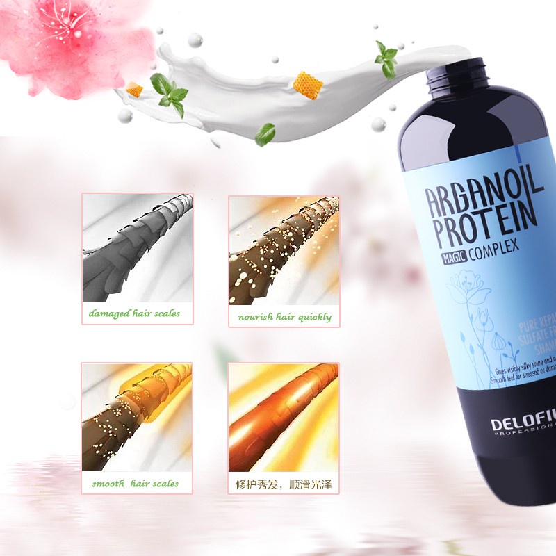 Bộ dầu gội dầu xả Delofil ArgaN , giúp phục hồi dưỡng ẩm cho tóc, trả lại mái tóc trẻ trung (500ml và 800ml)