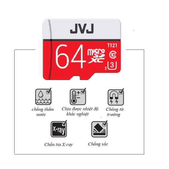 [giá sốc] Thẻ nhớ 64G Pro JVJ U3 Class 10