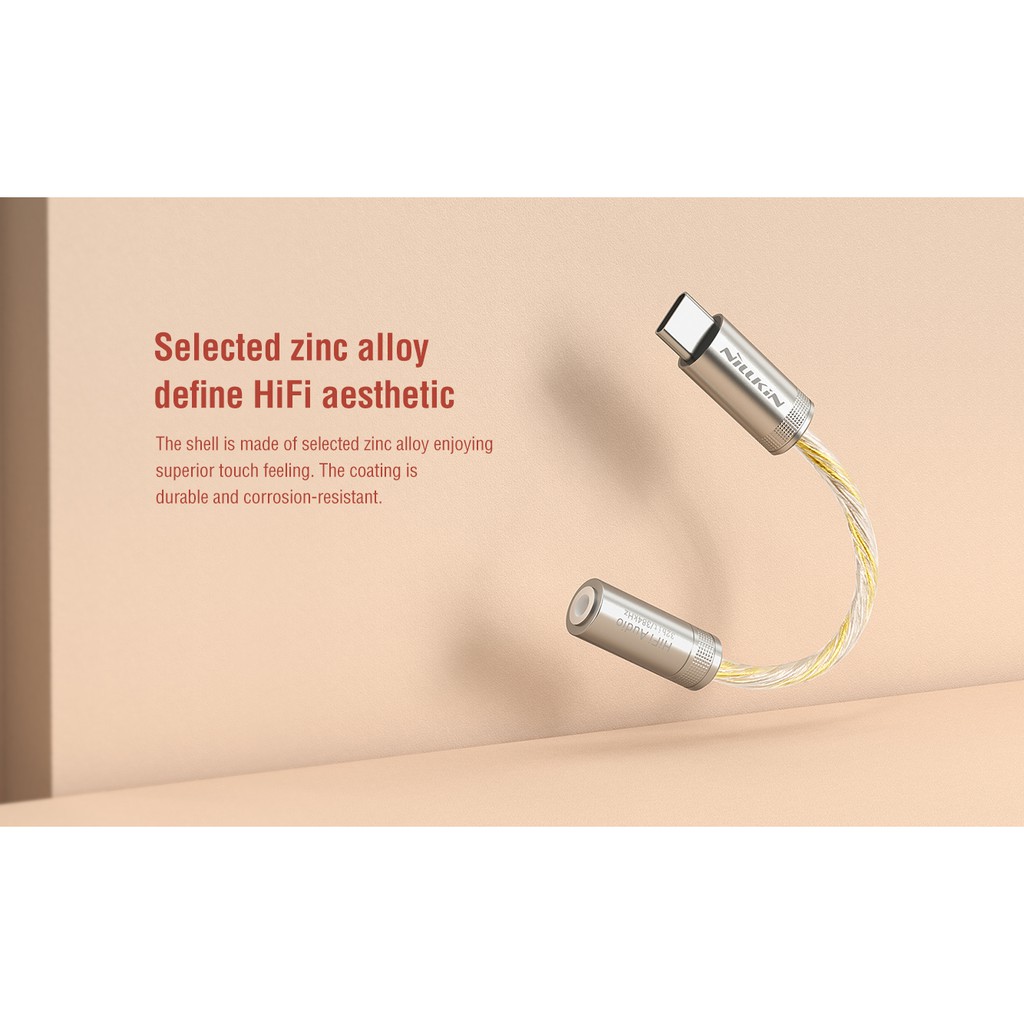 Jack chuyển tai nghe chân type C sang AUX 3.5 Nillkin HIFI Pro