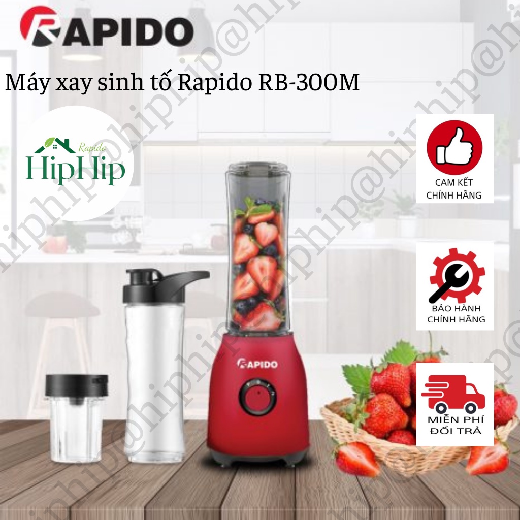 Máy xay sinh tố, máy xay cầm tay Rapido RB-300M (thiết kế 2 in 1).