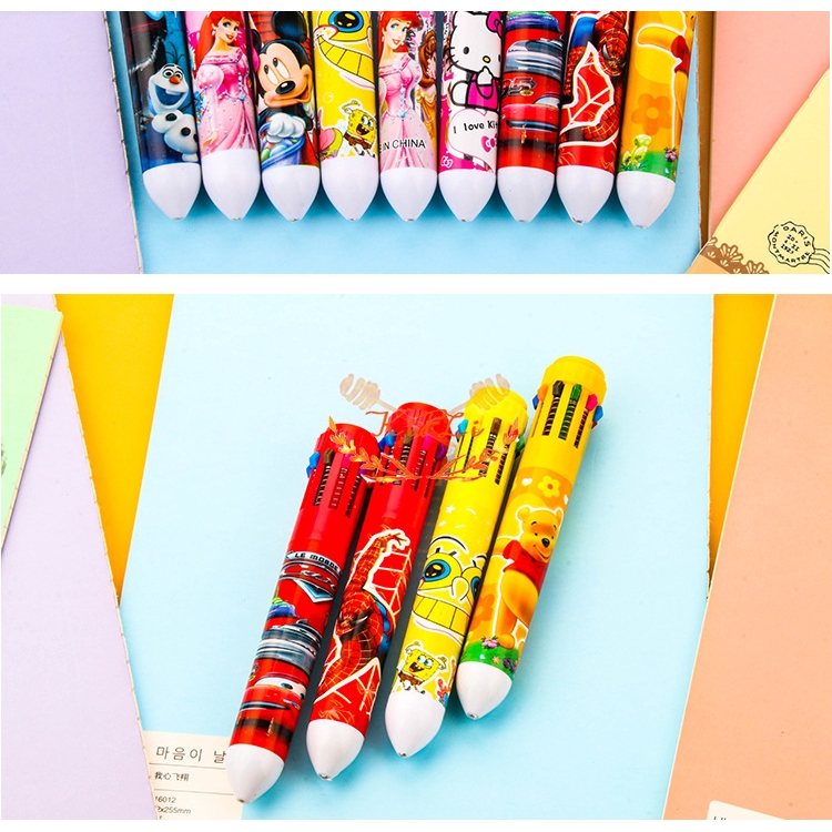 Bút Bi 10 Màu Cho Học Sinh