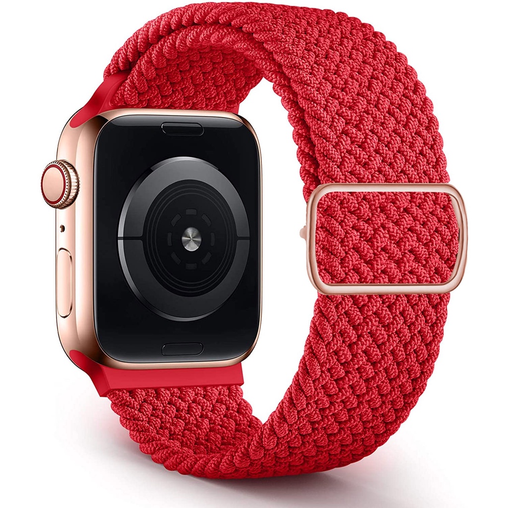 Dây đeo đồng hồ bằng nylon đàn hồi điều chỉnh được 44mm 40mm 38mm 42mm thích hợp cho iWatch series 3 4 5 se 6 45mm 41mm