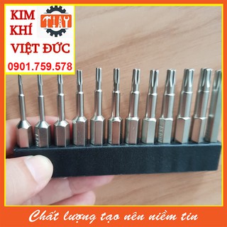 Bộ 12 mũi lục giác hoa thị dài 50mm cho khoan pin, điện