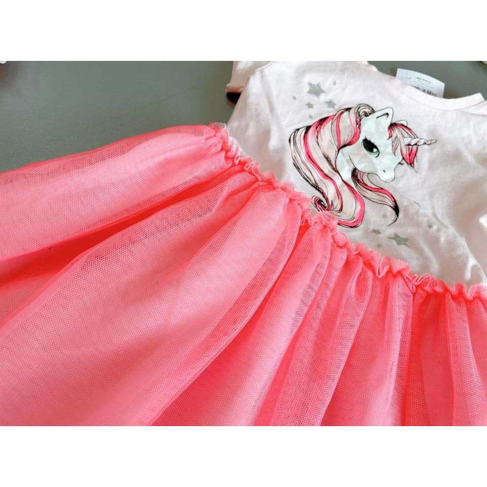 Váy H.M hồng pony chân voan cực đẹp cho bé gái