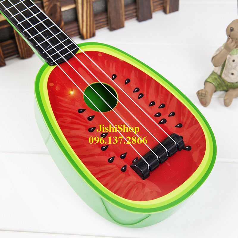 (thegioidochoi127)ĐÀN GUITAR MINI TRÁI CÂY 35CM, QUÀ TẶNG ĐẶC BIỆT CHO BÉ MS(591)