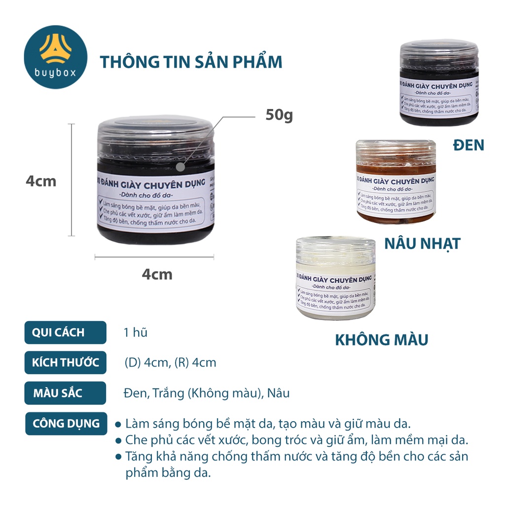 Xi kem chuyên dụng dành cho giày, giúp phục hồi bề mặt phụ kiện bằng da sáng bóng- buybox - BBPK225