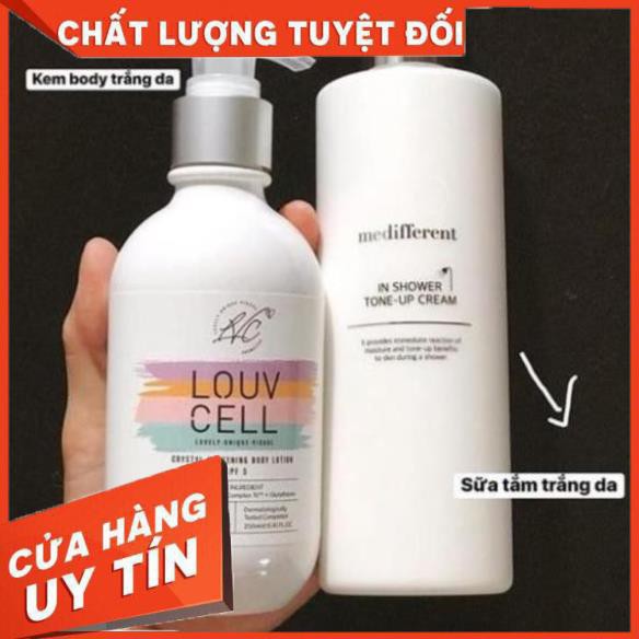 GIẢM GIÁ 50% [Chính hãng] Sữa dưỡng thể trắng da Louv Cell Crystal Whitening Body Lotion SPF 5 GIẢM GIÁ 50%