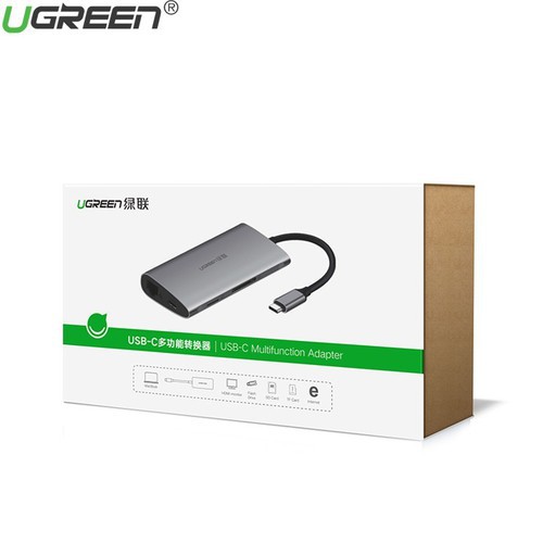 Bộ chuyển đổi USB-C sang 3 USB 3.0+HDMI+RJ45+SD&amp;TF Ugreen 50538 8 IN 1