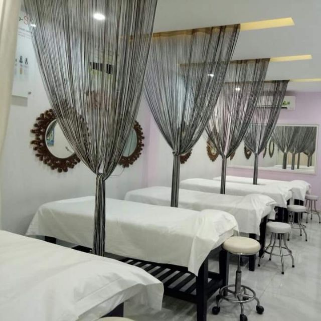 Rèm sợi kim tuyến spa, gia đình kt 3mx3m