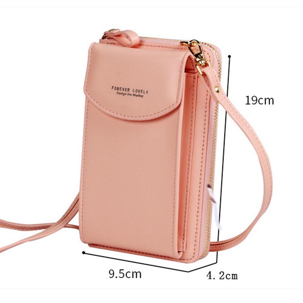 Túi Đeo Chéo Mini Bằng Da Pu Đựng Điện Thoại Nhiều Màu Tiện Dụng Cho Nữ