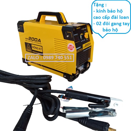 Máy hàn điện tử Hồng Ký HK 200A tặng kính bảo hộ cao cấp và 02 đôi gang tay sợi