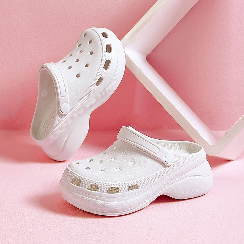 Giày Lỗ Nữ。 Dép Sandal Hở Ngón Đế Dày Chống Trượt Thời Trang Mùa Hè Phong Cách Hàn Quốc Cho Nữ