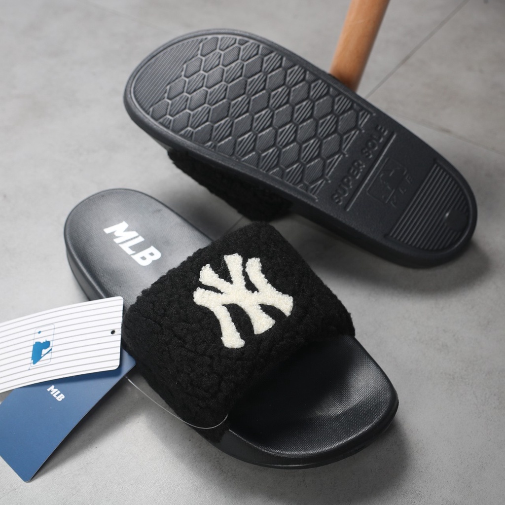 Dép M.L.B quai ngang cao cấp lông cừu hot trend 2022 Full box, tem tag , tem size