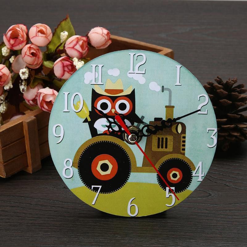 Đồng hồ treo tường họa tiết động vật hoạt hình trang trí phòng cho bé