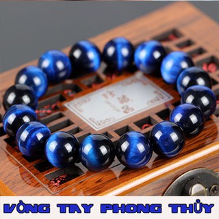 Vòng tay đá phong thủy may mắn xanh dương 14ly