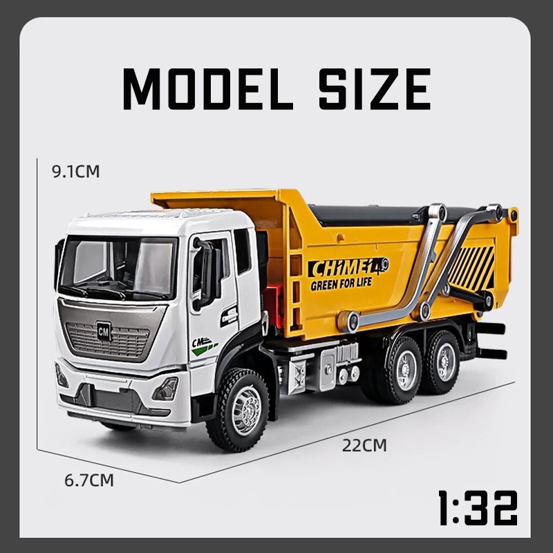 Mô Hình Xe Tải Bằng Hợp Kim Tỉ Lệ 1: 32 Có Đèn Và Âm Thanh Độc Đáo