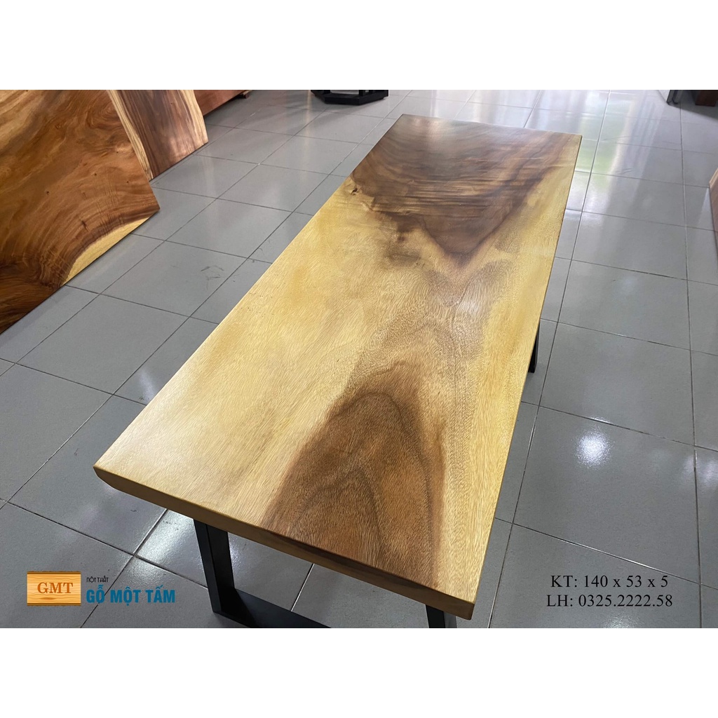 Bàn làm việc văn phòng, bàn làm việc gỗ me tây, bàn làm việc gỗ tự nhiên, bàn làm việc thông minh dài 1,4m x 53cm x 5cm