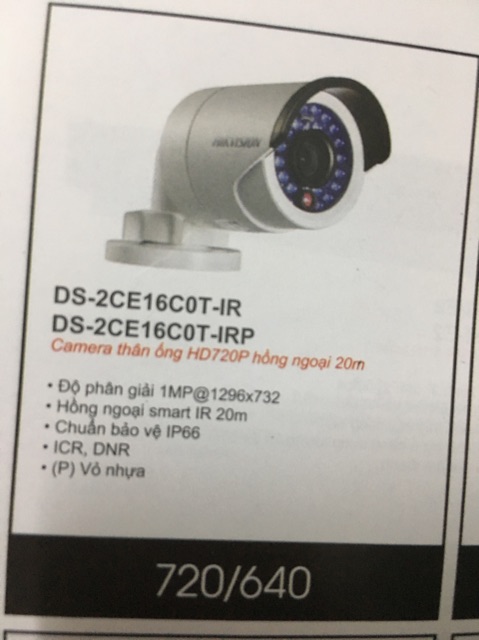 Camera DS-2CE16C0T-IR và IRP