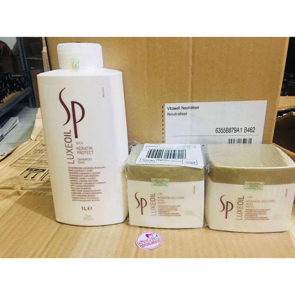 Hấp dầu Ủ TÓC siêu mượt Wella Sp Luxeoil Keratin Mask 400ml chính hãng