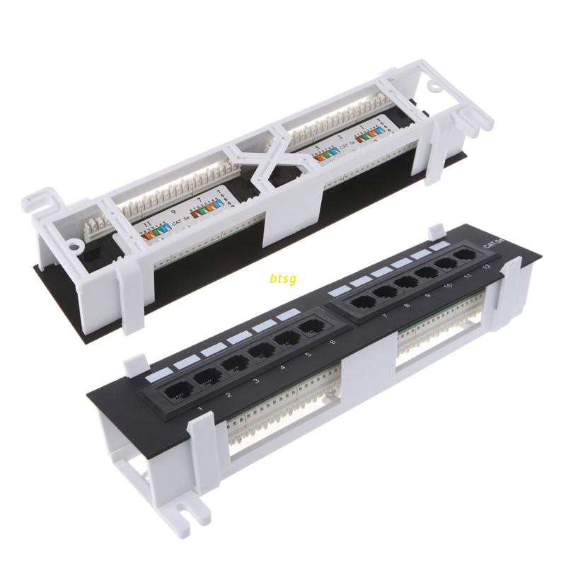 Giá Đỡ Cáp Mạng Gắn Tường 12 Cổng Cat5 Cat5E Rj45