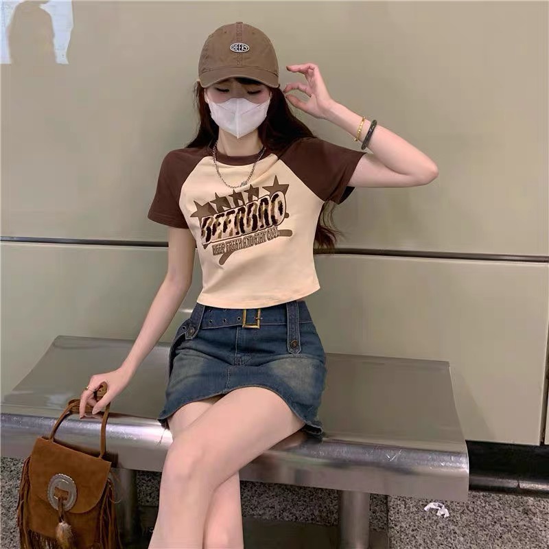 Áo croptop BEERBRO raglan ngắn tay BIGOMALL