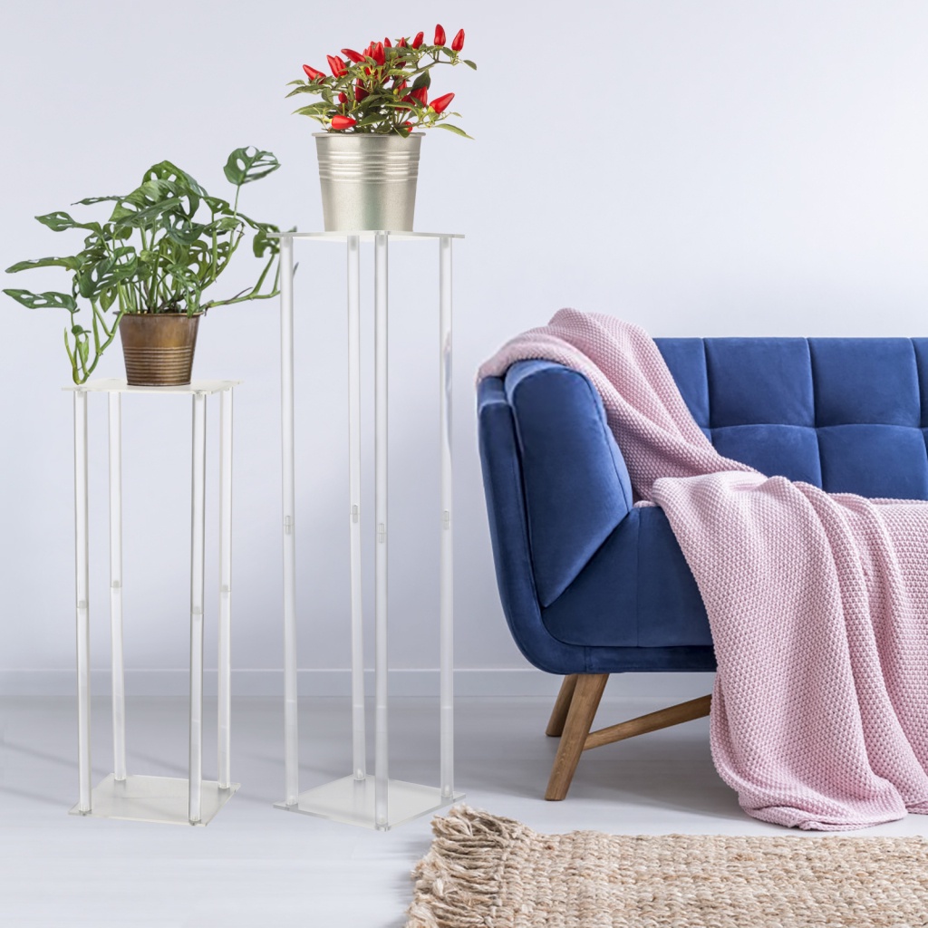 Chậu Hoa Bằng Acrylic Trong Suốt Phong Cách Vintage Dùng Trang Trí Đám Cưới