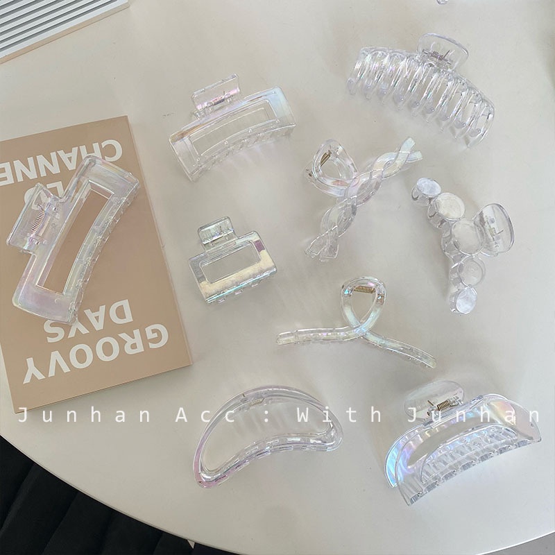 Kẹp Tóc Cỡ Lớn Bằng Acrylic Trong Suốt Phong Cách Hàn Quốc Thời Trang Cho Nữ