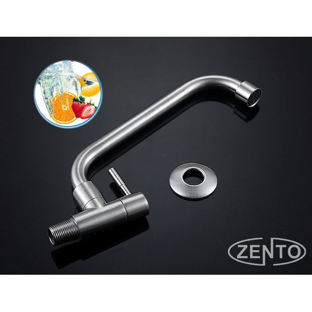 Vòi rửa bát đơn gắn tường inox304 Zento SUS4634